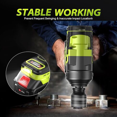 مفتاح ربط تأثير 2000N.m عزم دوران عالٍ، 3/4 إلى 1/2 مسدس تأثير بدون فرش، مفتاح ربط تأثير لاسلكي 1500 قدم رطل بطارية 5.0AH، شاحن سريع، مفتاح ربط كهربائي للشاحنة الثقيلة RV in Kuwait