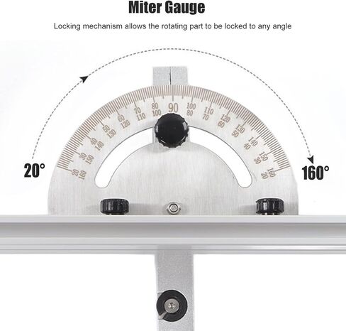 Table Saw Miter Gauge System with Aluminum Alloy Miter Gauge and Fence for Maximum Stock Support and a Repetitive Cut Flip Stop in Saudi Arabia