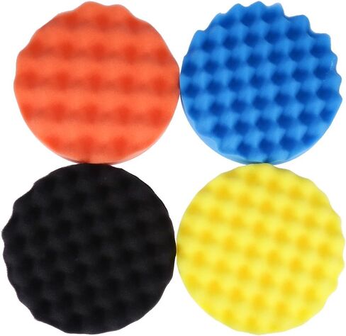 4 قطع من وسادة التلميع الإسفنجية لتلميع الوافل بديلة لملمع السيارة مقاس 7 بوصات in Kuwait