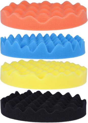 4 قطع من وسادة التلميع الإسفنجية لتلميع الوافل بديلة لملمع السيارة مقاس 7 بوصات in Kuwait