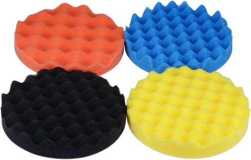 4 قطع من وسادة التلميع الإسفنجية لتلميع الوافل بديلة لملمع السيارة مقاس 7 بوصات in Kuwait