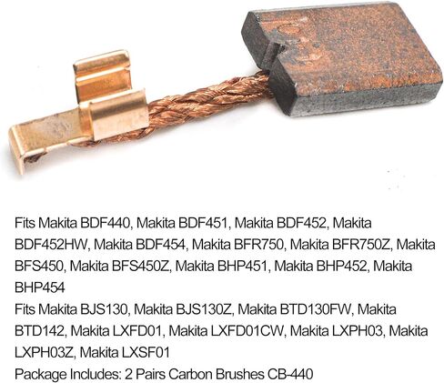 قطعة غيار فرشاة الكربون CB-440 لماكيتا CB-448 CB-436 195021-6 194427-5 194159-4 195020-8 TD134D BFS440 BDF446، 4 عبوات in Kuwait