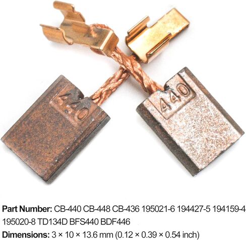 قطعة غيار فرشاة الكربون CB-440 لماكيتا CB-448 CB-436 195021-6 194427-5 194159-4 195020-8 TD134D BFS440 BDF446، 4 عبوات in Kuwait