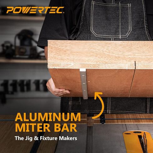 POWERTEC شريط ميتري 24 بوصة لمزلقة منشار الطاولة، يناسب عداء فتحة ميتري 3/4 بوصة × 3/8 بوصة لمنشار الطاولة مزلقة متقاطعة، رقصة مستدقة وغيرها من رقصات العمل الخشبية، منشار الطاولة، طاولة التوجيه، منشار الشريط، 4 PK (71519) -P4) in Saudi Arabia