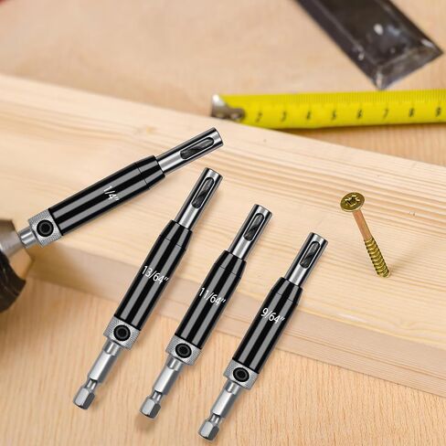 Self Centering Drill Bits Set for Hinges, Center Drill Bits VIX Bit Set with Red Plastic Storage Case for Wood Woodworking Door Window Cabinet Hinge Total 10 PCS (Half Black), TF-RH-8003 in Saudi Arabia