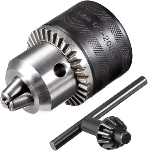 uxcell Drill Chucks, 1/2-20UNF Threaded 3-16mm Capacity with Chuck Key for Electric Impact Corded Cordless Drill in Saudi Arabia