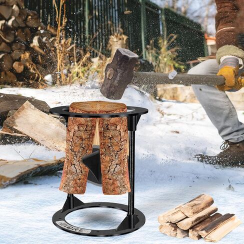 Firewood Splitter Kindling - Wood Splitter Log Splitting Wedge with Cover, No Sharp Edge,Manual Log Splitter for Wood Splitting,Heavy Duty Strong Steel Splits Firewood Safely and Easily.XL in Saudi Arabia