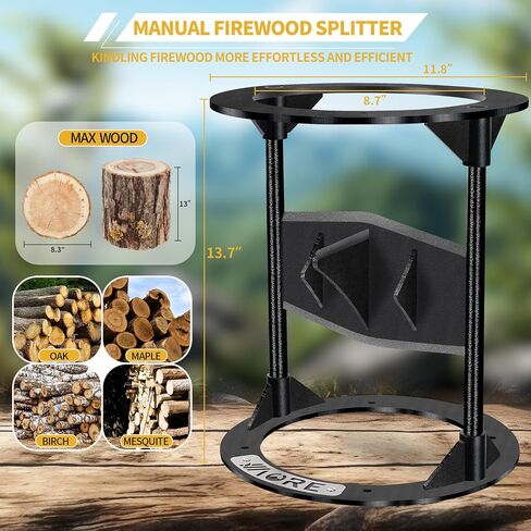 Firewood Splitter Kindling - Wood Splitter Log Splitting Wedge with Cover, No Sharp Edge,Manual Log Splitter for Wood Splitting,Heavy Duty Strong Steel Splits Firewood Safely and Easily.XL in Saudi Arabia