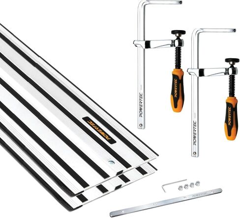 POWERTEC 110" Track Saw Guide Kit for DeWalt, Includes 2PK 55" Guide Rails, 1PK Guide Rail Connector, and 2PK 7" Track Saw Clamps (72059) in Saudi Arabia