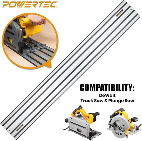POWERTEC 110" Track Saw Guide Kit for DeWalt, Includes 2PK 55" Guide Rails, 1PK Guide Rail Connector, and 2PK 7" Track Saw Clamps (72059) in Saudi Arabia