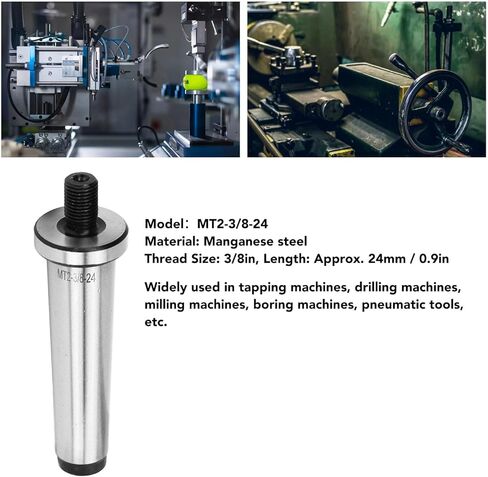 MT2-3/8-24 Drill Chuck Arbor 2MT Shank To 3/8in 24 Threaded Drill Chuck Arbor Hardened Morse Taper MT2 Adapter for Pneumatic Tools in Saudi Arabia