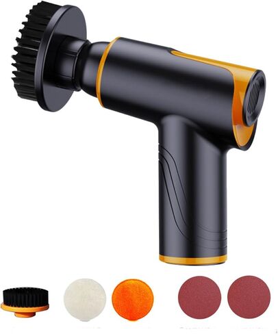 مجموعة تلميع عازلة السيارة اللاسلكية - 1800 دورة في الدقيقة أداة تلميع السيارة المدارية العشوائية المحمولة القابلة لإعادة الشحن للتفصيل والتلميع وإزالة الشعر بالشمع in Kuwait