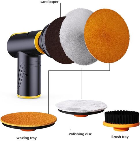 مجموعة تلميع عازلة السيارة اللاسلكية - 1800 دورة في الدقيقة أداة تلميع السيارة المدارية العشوائية المحمولة القابلة لإعادة الشحن للتفصيل والتلميع وإزالة الشعر بالشمع in Kuwait