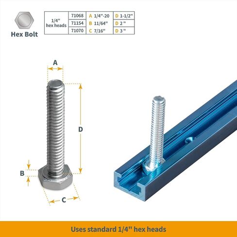 مسار POWERTEC 72141 مقاس 36 × 4 عالمي على شكل حرف T مع قطعة واحدة مقاس 3 بوصات على شكل حرف T لأعمال النجارة، مسار T مزدوج القطع مع توقف فليب السياج in Saudi Arabia