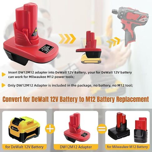 محول بطارية EID M12، تحويل لبطارية DeWalt 12V إلى استبدال بطارية M12، ثم تشغيل أدوات بطارية Milwaukee M12 in Kuwait