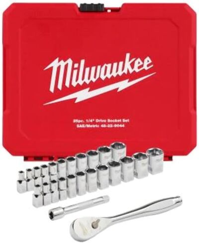 MILWAUKEE 48-22-9044 25PC 1/4" Drive Metric & (48-22-9044) in Saudi Arabia