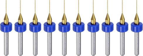 uxcell 10pcs PCB Drill Bits 1/8" Shank 0.5mm Titanium Coated Carbide Micro Twist Mini Drill Bits Set Rotary Drilling Tool for Print Circuit Board Jewelry CNC Engraving in Saudi Arabia