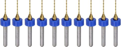 uxcell 10pcs PCB Drill Bits 1/8" Shank 0.5mm Titanium Coated Carbide Micro Twist Mini Drill Bits Set Rotary Drilling Tool for Print Circuit Board Jewelry CNC Engraving in Saudi Arabia