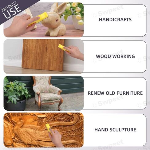 Swpeet 100 Sheets Approx 3.5" x 1" Micro Sander Kit, Micro Detail Sander, Detail Handle Sanding Tools with 100Pcs Sandpaper- 80 120 180 240 400 Grit for DIY Crafts, Wood and Small Space Polish in Saudi Arabia