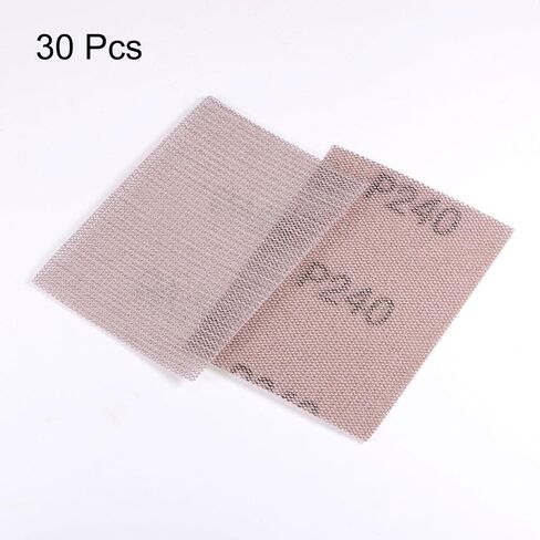 30pcs 240 Grits Mesh Sanding Screen Sheets 3" x 4" Wet or Dry Sandpaper Dust Free Abrasive Pads for Car Wood Drywall Metal Polishing & Grinding in Saudi Arabia