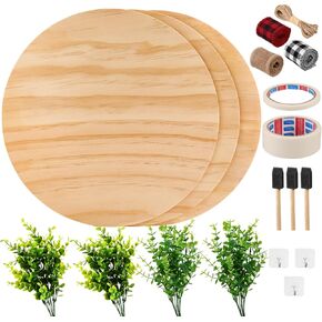 2/5 Inch Thick Wood Circles for Crafts,16 Inch Unfinished Wood Rounds,3 Pack Natural Wood Slices for Ornaments, Centerpieces, Pyrography, Door Sign, Painting, DIY Crafts, Wedding,Christmas.