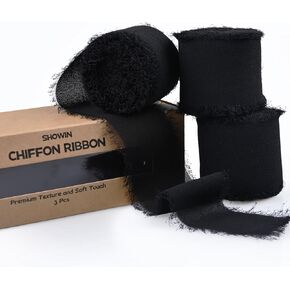 3 Rolls Light Purple Handmade Fringe Chiffon Ribbon 1.5" x 7Yd Yard Silk-Like Ribbon Colorful Rustic Ribbon for Bouquets Wrapping Decor Wedding Tie Invitations Crafts in Kuwait