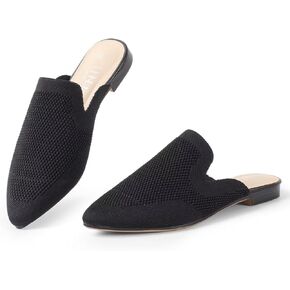أحذية MUSSHOE النسائية المريحة ذات المقدمة المدببة المحبوكة للنساء المسطحة