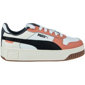 PUMA Women's Carina Street Sneaker, White Black-Deeva Peach, 6.5