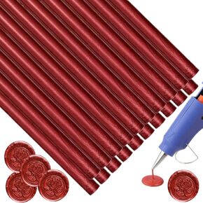 Silver Wax Seal Sticks, ONWISE 20pcs Glue Gun Wax Sealing Sticks Suit for 0.43‘’ Glue Gun, Great for Wax Seal Stamp, Wedding Invitations, Envelope Letter Sealing (Silver)