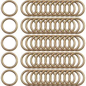 60Pcs Metal O Ring Kit Belts Hardware Pin O-Ring for Macrame, Camping Belt, Dog Leashes, Light Saber Accessories, Luggage Belt, Handbag (Gold, 1 Inch)