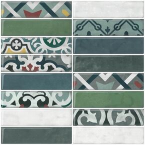 10-Sheets Peacock Green Subway Tiles Peel and Stick Backsplash Tile- 3D Self Adhesive Peel and Stick Backsplash for Kitchen, Bathroom - 12"x12" Sticky Mosaic Wall Tiles