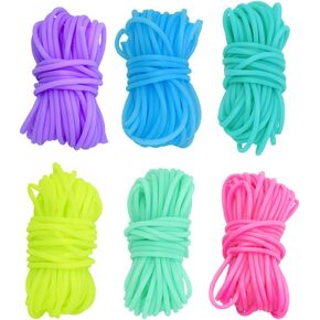 Fashewelry 32.8 Yards 2mm Hollow Pipe Tubing Rubber Cord with 1mm Hole 3 Colors Soft Jewelry Cord Cover Memory Wire for Knitting DIY Craft Beading Necklaces Bracelet White Black Brown
