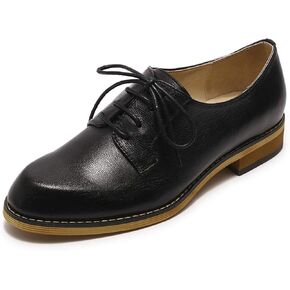 Mona flying Women's Handmade Dress Oxfords Derby Comfy Lace up Leather Shoes for Ladies