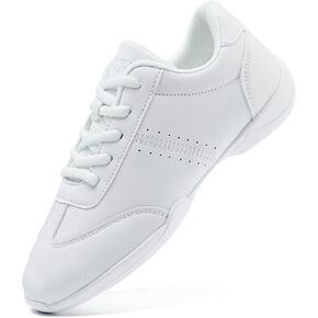 Youth Cheer Shoes Girls White Cheerleading Shoes Dance Athletic Training Breathable Fabric Dancing Lightweight Competition Comfortable Sport Kids Girls Cheer Sneakers