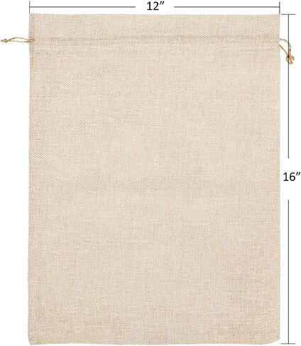 أكياس خيش Tapleap برباط، مقاس 30.48 × 40.64 سم (مجموعة من 20) أكياس خيش مفضلة لتغليف هدايا عيد الميلاد، أو أعياد الميلاد، أو الزفاف، أو الحفلات أو الاستخدام المنزلي (أصلية) in Kuwait