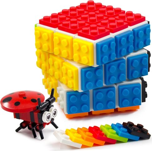Brick Cube with Building Blocks, Mini Toy Included, Compatible with Lego Cube, Inspired by Rubix Cube for Kids - Educational Toy (Black) in Saudi Arabia