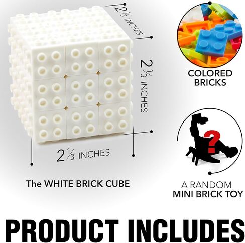 Brick Cube with Building Blocks, Mini Toy Included, Compatible with Lego Cube, Inspired by Rubix Cube for Kids - Educational Toy (Black) in Saudi Arabia