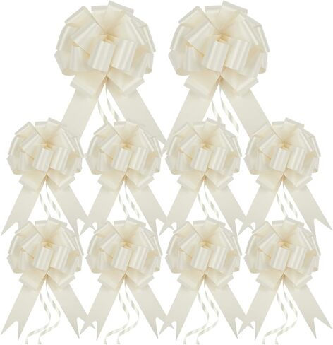 سحب الأقواس لسلة الهدايا لعيد الحب، سحب الشريط الصغير، أشرطة التغليف والأقواس A10-30pcs-White in Kuwait
