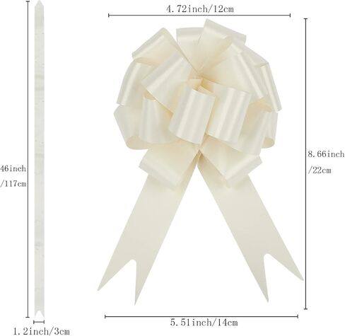 سحب الأقواس لسلة الهدايا لعيد الحب، سحب الشريط الصغير، أشرطة التغليف والأقواس A10-30pcs-White in Kuwait