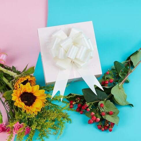 سحب الأقواس لسلة الهدايا لعيد الحب، سحب الشريط الصغير، أشرطة التغليف والأقواس A10-30pcs-White in Kuwait