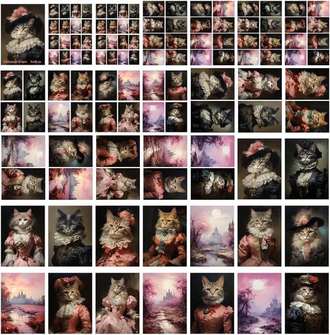 حزمة ورق Decoupage (35 ورقة مقاس 6 بوصات × 8 بوصات) بطاقات صور توضيحية كلاسيكية للجراء والكلاب الفيكتورية الأنيقة من FLONZ لتزيين صفحات Decoupage والحرف اليدوية وسجلات القصاصات in Kuwait