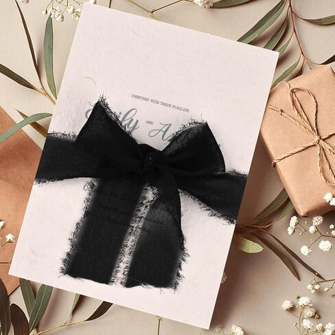 3 Rolls Light Purple Handmade Fringe Chiffon Ribbon 1.5" x 7Yd Yard Silk-Like Ribbon Colorful Rustic Ribbon for Bouquets Wrapping Decor Wedding Tie Invitations Crafts in Kuwait