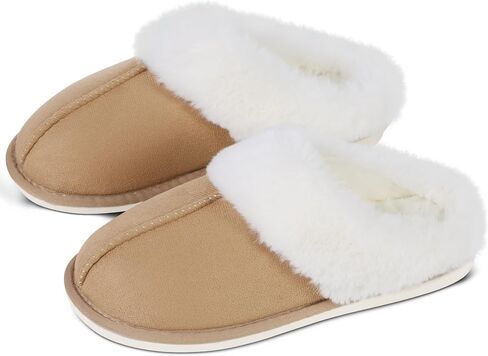 SNOWDROP Women's Slippers,Memory Foam Non-Slip Soft Warm And Cozy Fluffy Fuzzy Lady's Slippers,Indoor Outdoor Faux Fur House Shoes in Saudi Arabia