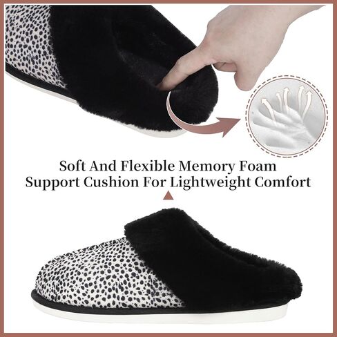 SNOWDROP Women's Slippers,Memory Foam Non-Slip Soft Warm And Cozy Fluffy Fuzzy Lady's Slippers,Indoor Outdoor Faux Fur House Shoes in Saudi Arabia