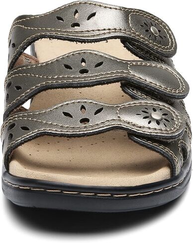 Women's Classic Leather Sandals Slide Casual Sandals with Arch Support Adjustable Hook and Loop Straps Slip-On Shoes Outdoor 2024 in Saudi Arabia