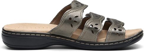 Women's Classic Leather Sandals Slide Casual Sandals with Arch Support Adjustable Hook and Loop Straps Slip-On Shoes Outdoor 2024 in Saudi Arabia