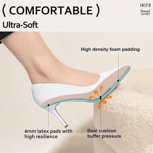 IDIFU IN3 High Heels Pumps Closed Toe Heels Women's Pumps Stiletto Pointed Toe Dress Shoes Wedding Prom Bridal Work Office Bride Bridesmaid Guest Trendy Dressy Fashion Comfortable Classic Pumps Shoes in Kuwait