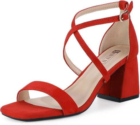 IDIFU IN3 Strappy Heels for Women Low Block Chunky Heels Square Toe Ankle Strap Heeled sandals Wedding Bridal Prom Party Dress Shoes for Women Bride Bridesmaid Dressy Comfortable Cute Trendy Heels in Saudi Arabia