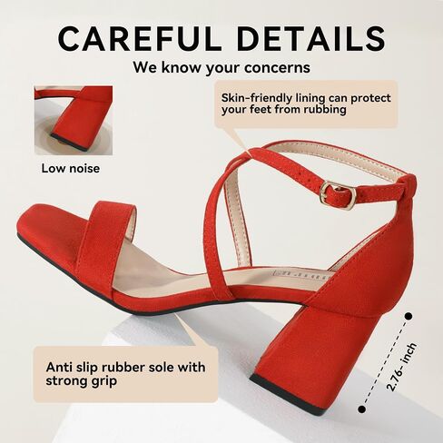IDIFU IN3 Strappy Heels for Women Low Block Chunky Heels Square Toe Ankle Strap Heeled sandals Wedding Bridal Prom Party Dress Shoes for Women Bride Bridesmaid Dressy Comfortable Cute Trendy Heels in Saudi Arabia