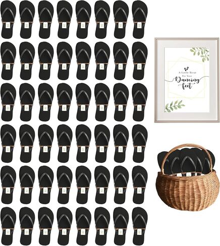 Bulk Flip Flops for Weddings | 48 Pairs | Reception Guest Slippers | Women Men Beach Pool Wholesale Sandals Pack in Saudi Arabia
